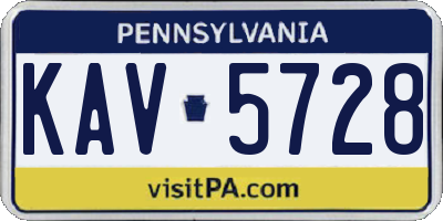PA license plate KAV5728
