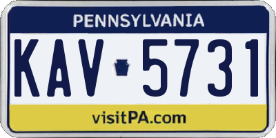 PA license plate KAV5731