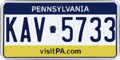 PA license plate KAV5733