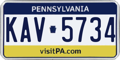 PA license plate KAV5734