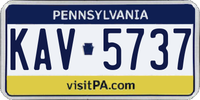 PA license plate KAV5737