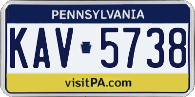 PA license plate KAV5738