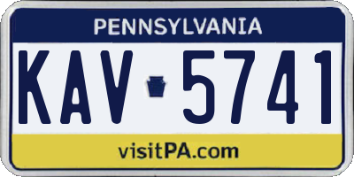PA license plate KAV5741
