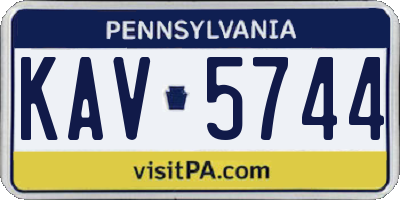 PA license plate KAV5744