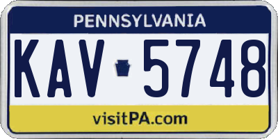 PA license plate KAV5748