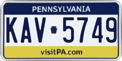 PA license plate KAV5749