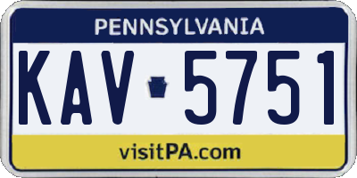 PA license plate KAV5751