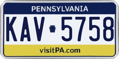 PA license plate KAV5758