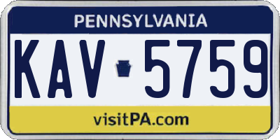 PA license plate KAV5759