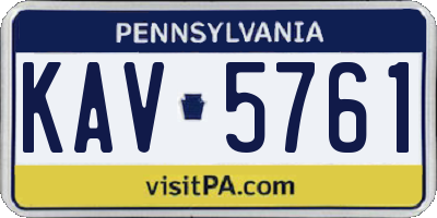 PA license plate KAV5761