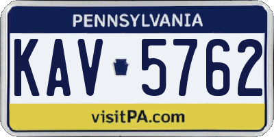 PA license plate KAV5762