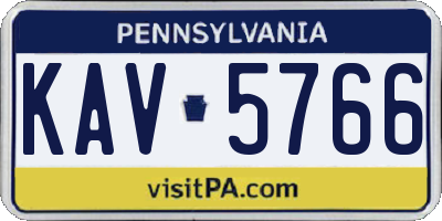 PA license plate KAV5766
