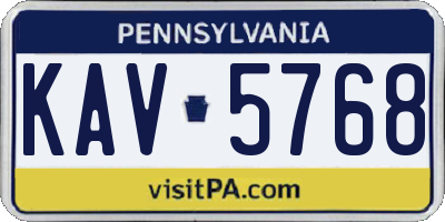 PA license plate KAV5768