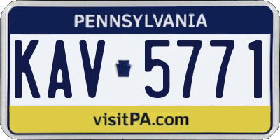 PA license plate KAV5771