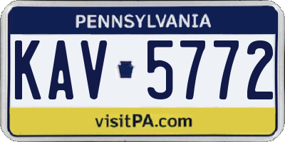 PA license plate KAV5772