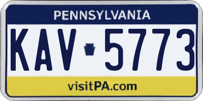 PA license plate KAV5773
