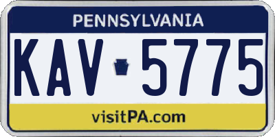 PA license plate KAV5775