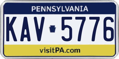 PA license plate KAV5776