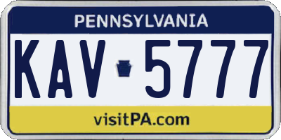 PA license plate KAV5777