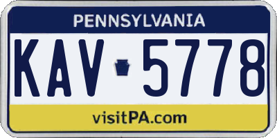 PA license plate KAV5778