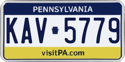 PA license plate KAV5779