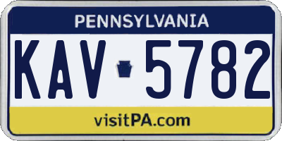 PA license plate KAV5782