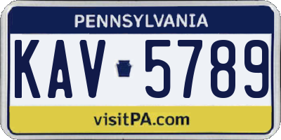 PA license plate KAV5789