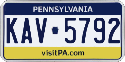 PA license plate KAV5792
