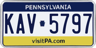 PA license plate KAV5797