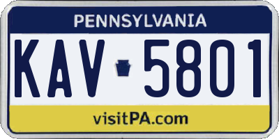 PA license plate KAV5801