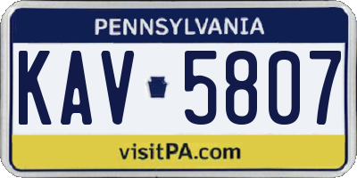 PA license plate KAV5807