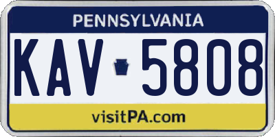 PA license plate KAV5808