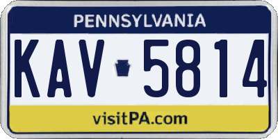 PA license plate KAV5814