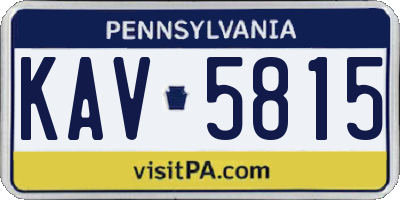 PA license plate KAV5815