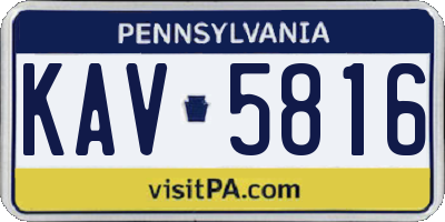 PA license plate KAV5816
