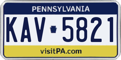 PA license plate KAV5821