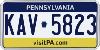 PA license plate KAV5823