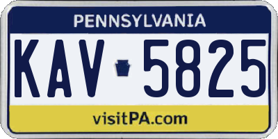 PA license plate KAV5825