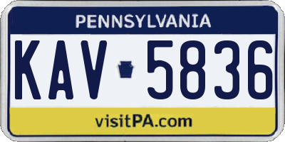 PA license plate KAV5836