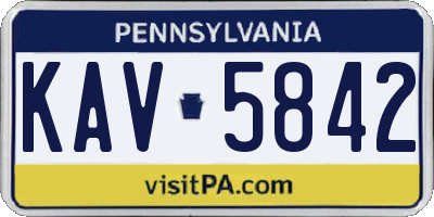 PA license plate KAV5842