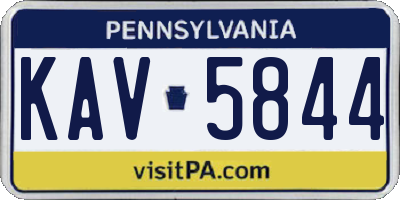 PA license plate KAV5844
