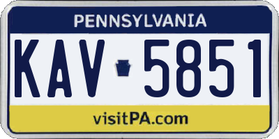 PA license plate KAV5851