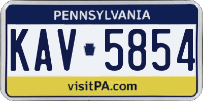 PA license plate KAV5854