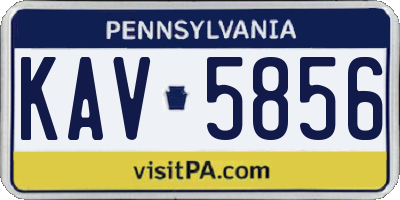 PA license plate KAV5856