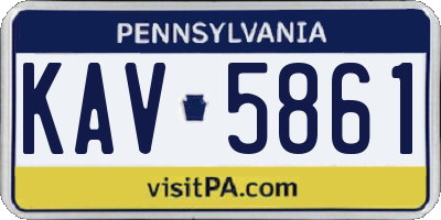 PA license plate KAV5861