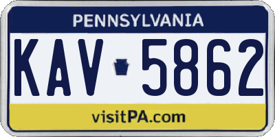 PA license plate KAV5862