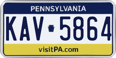 PA license plate KAV5864