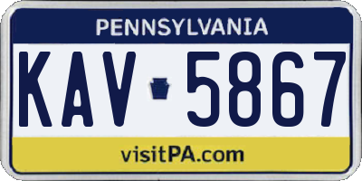 PA license plate KAV5867