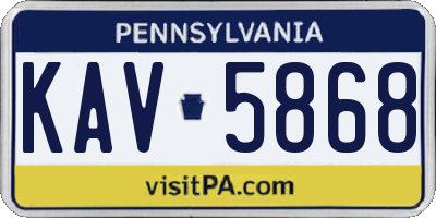 PA license plate KAV5868