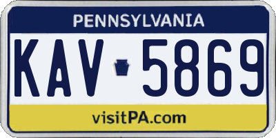 PA license plate KAV5869